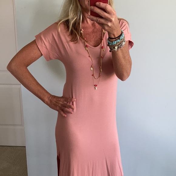 Blush Side Slit Midi Dress - Picture 8 of 9